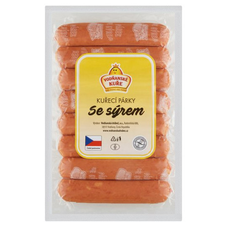 detail VK VAK.Kuř párky se sýrem 290g