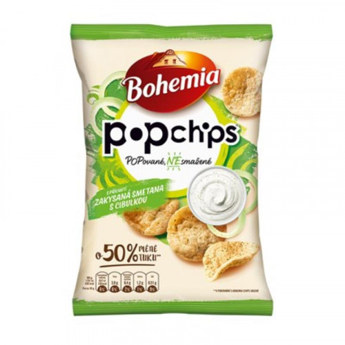 Bohemia PopChips s příchutí zakysané smetany s cibulkou 10x65g